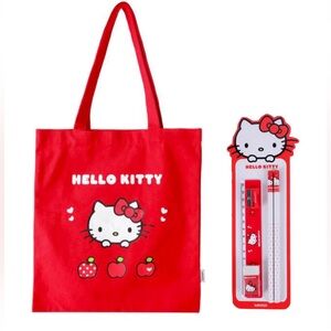 Hello Kitty Tote Bag and Pencil Set NWT